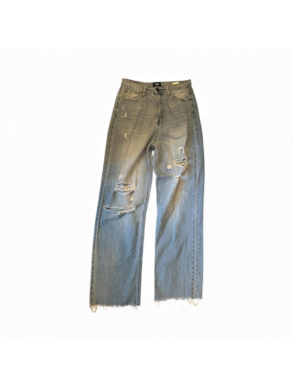 Simple Society Women's Relaxed Fit Distressed Jeans